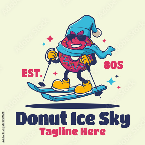 Retro Cute Donut Ice Sky