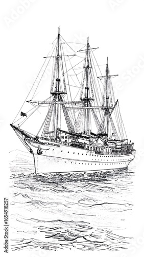 Wallpaper Mural Vintage sailing vessel sketch Torontodigital.ca