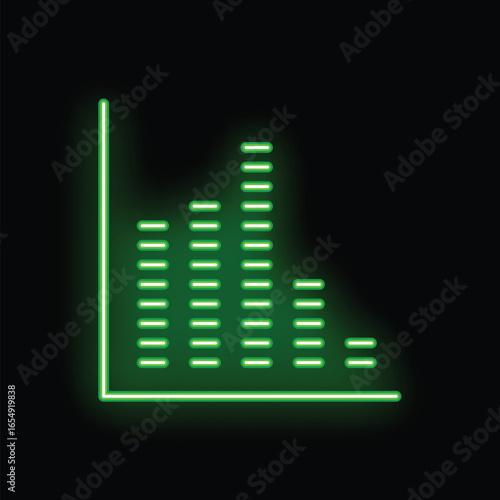 Neon green chart showing market volatility on black background