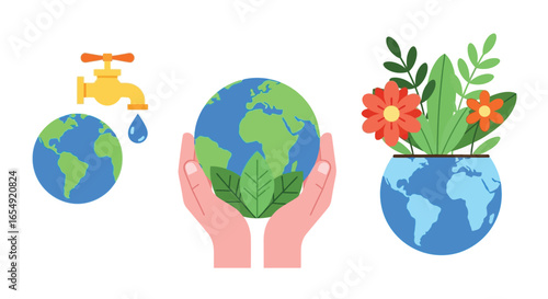 Save earth environment global warming climate change vector art