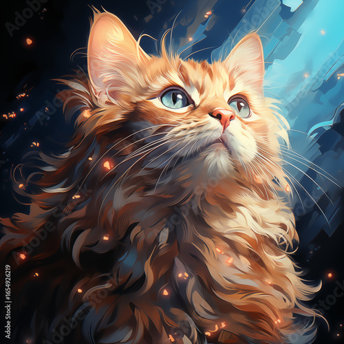 cat on a black background