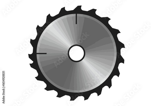 Circular Saw Blade Illustration for Woodworking, Cutting Tools, Carpentry Equipment, Power Tool Design, Metalwork, Industrial Machinery, Workshop Art