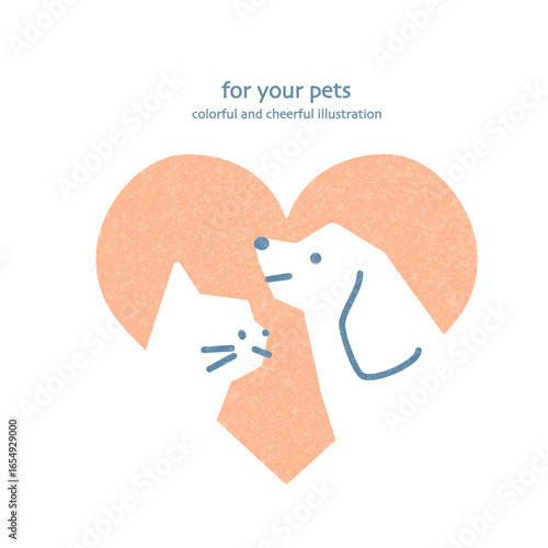 ペット愛護のアイコン風イラスト