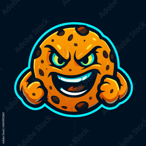 Angry Cookie Mascot Character Illustration - Fearsome and Fun Digital Art