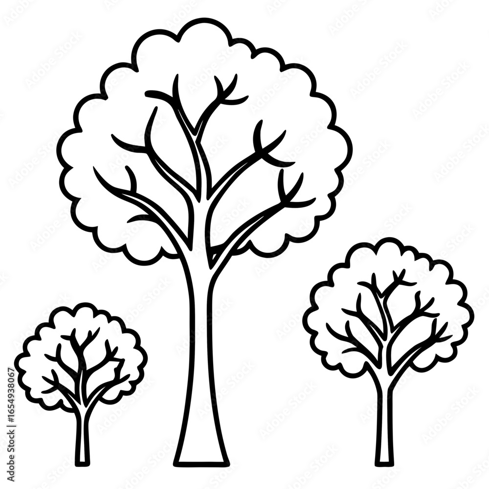 Obraz premium Simple Tree Vector Set
