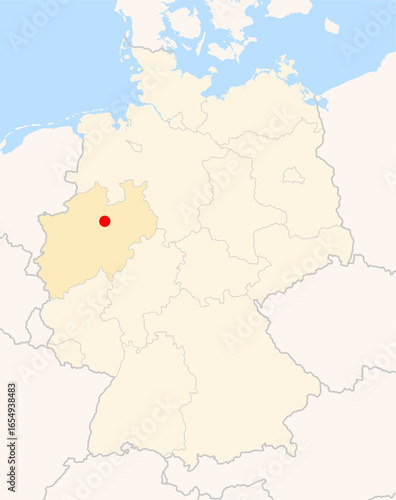 Locatormap of the city Ahlen (Nordrhein-Westfalen) in Germany.