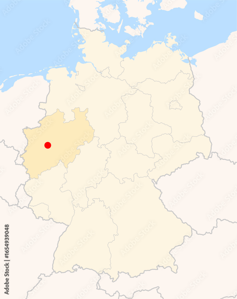 Obraz premium Locatormap of the city Hattingen (Nordrhein-Westfalen) in Germany.