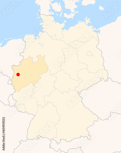 Locatormap of the city Krefeld (Nordrhein-Westfalen) in Germany.