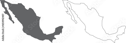vector illustration of simple abstract map of Mexico	
