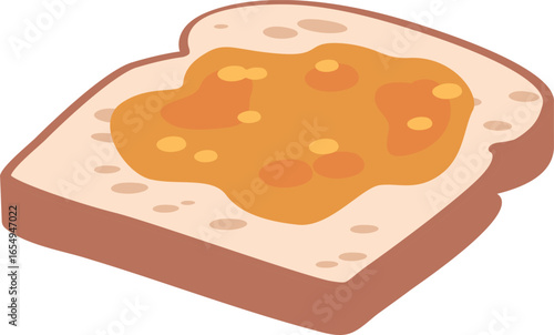 Apricot jam on bread slice