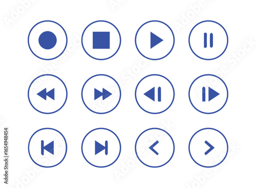 Round Shape Media Playback Symbols Pack