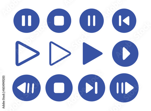 Round Media Player Navigation Buttons Pack