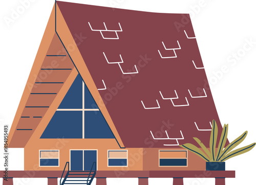 Luxury beach apartment vector illustration