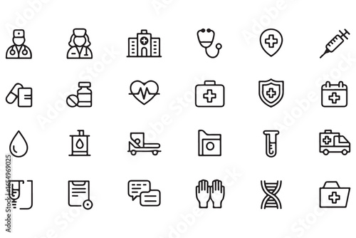Medical Icons Pack Healthcare Hospital Vector Illustrations