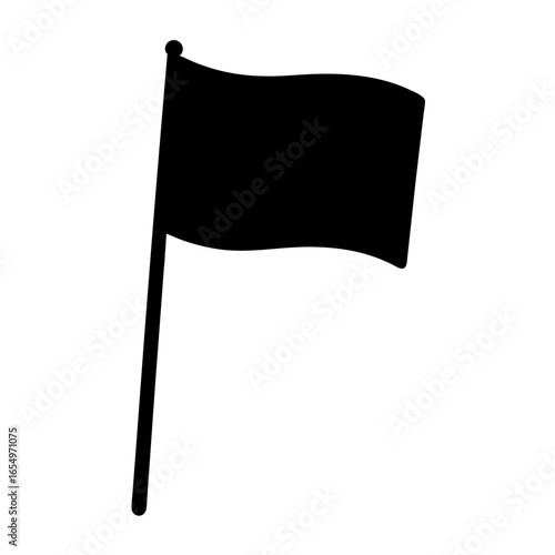 Solid Black Flag Waving Freely, A Symbol of Protest or Solidarity