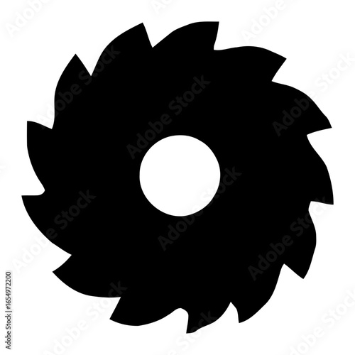 Circular saw blade icon solid style