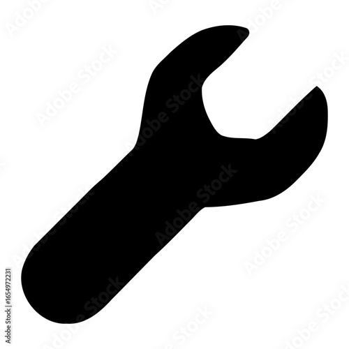 Open-end wrench icon solid style
