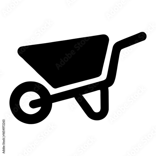 Wheelbarrow icon solid style