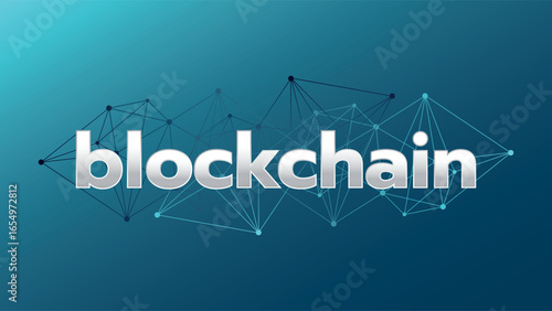 Blockchain technology. Decentralization. Vector illustration for decentralized finance, business, cryptocurrency, digital global trade, payment. Gradient network background