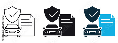 Car insurance icons. Car insurance policy concept. Vector  illustration .