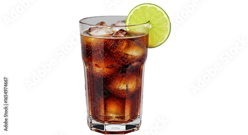 Rum and Coke Cocktail with Lime