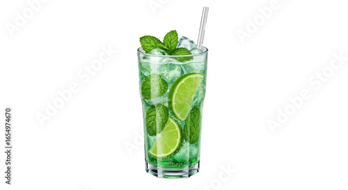 Party Drinks on a White Background