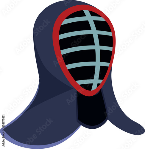 Kendo mask is providing protection during kendo training, focusing on safety in martial arts