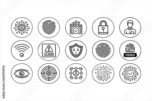 Biometrics Icon Set vector illustration