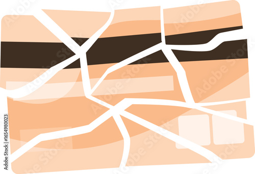 Cracked credit card representing financial problems, debt, and economic difficulties
