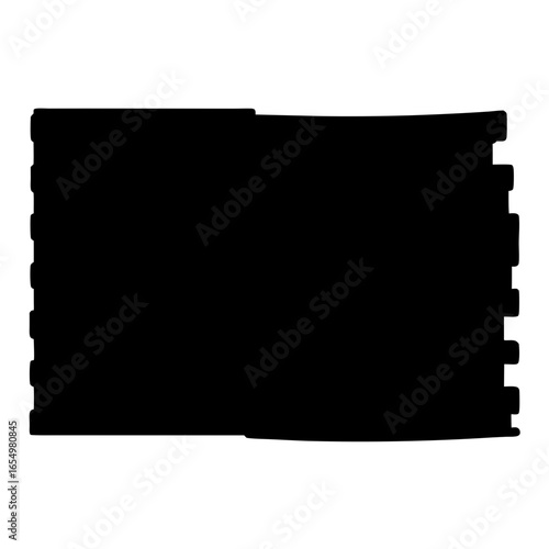 Black and White Silhouette of Interlocking Foam Floor Tiles on a White Background