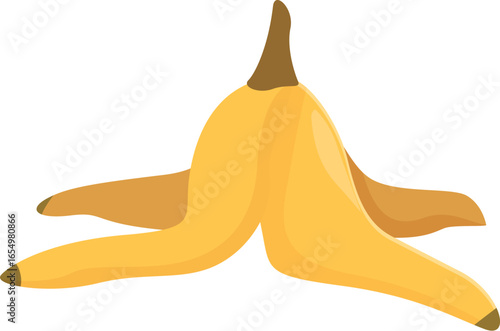 Open banana peel lying on floor, posing slipping hazard