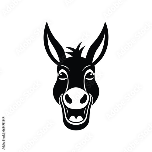 Fotografija A funny donkey face silhouette vector illustration