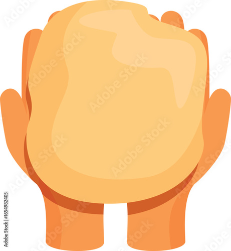 Hands kneading dough, preparing to bake bread, pizza, or pastry