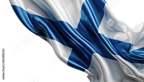 Finnish flag, rippling fabric