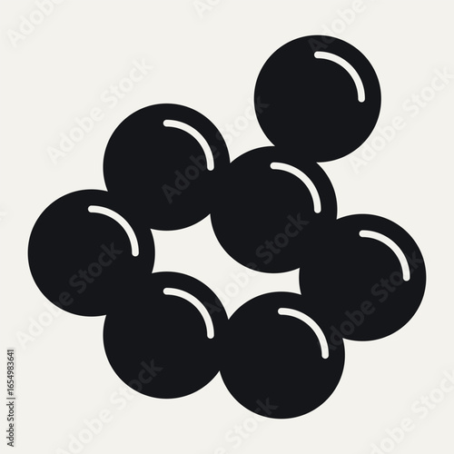 Black caviar. Beluga fish eggs, sushi ingredients seafood concept, healthy natural seafood japanese gourmet, sturgeon sterlet fish roe product flat style. Vector illustration