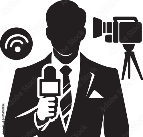 News Reporter Vector Illustration