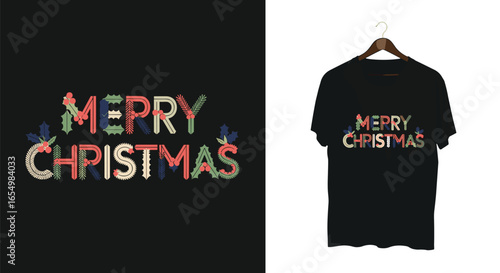 Merry Christmas festive holiday typography design