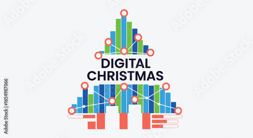 Digital Christmas Celebration Festive Technology Tree