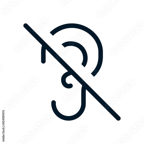 Hearing impairment icon, Vector logo sign, Illustration, shape, design, UX UI icon, editable eps