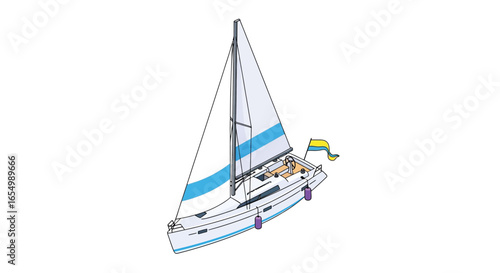 Sailboat vector illustration sailing boat graphic design asset