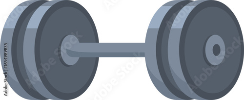 Metal dumbbell with weights, symbolizing strength training, fitness, bodybuilding, and a healthy lifestyle