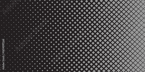 Horizontal halftone with grey rhombus pattern background. Vector Illustration. modern