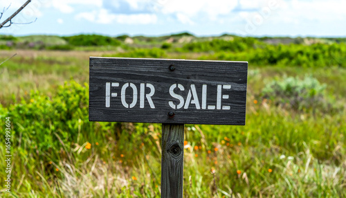 Wallpaper Mural Rectangular Wooden Board with Faded Text in Grass Torontodigital.ca