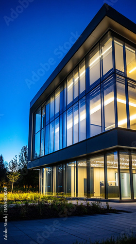 Eco-friendly building with energy-efficient appliances and LED lighting