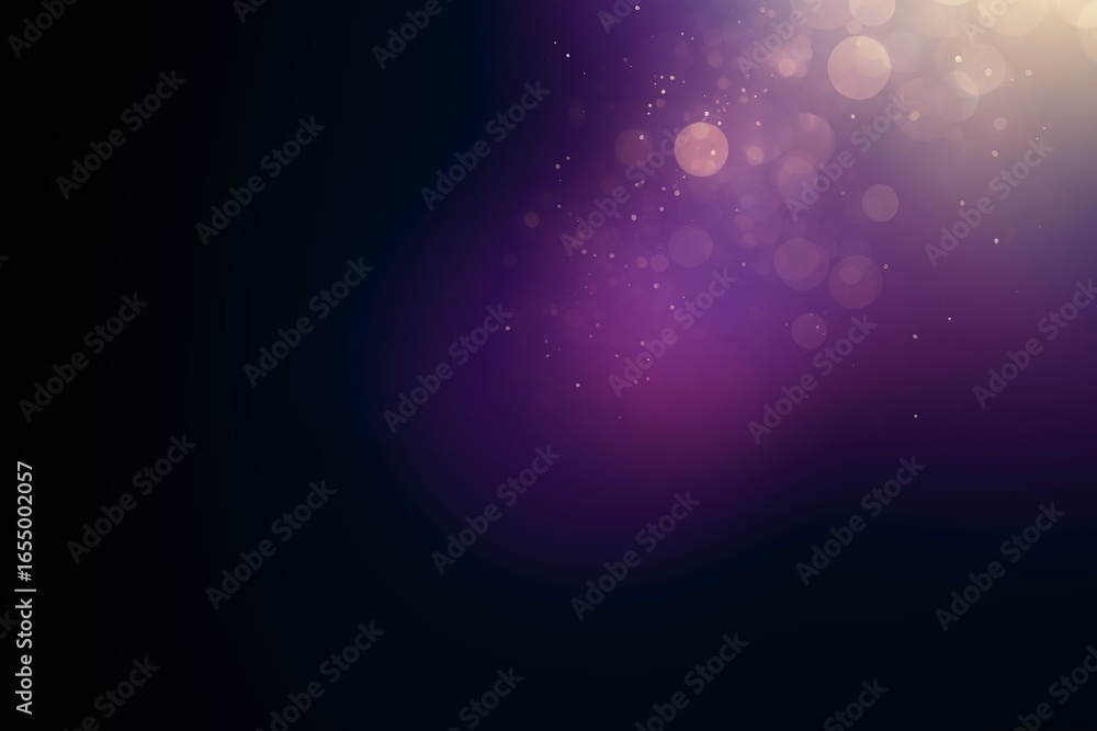 Obraz premium Abstract Purple and Gold Bokeh Light Background, Glowing Dreamy Bokeh with Soft Light Overlay