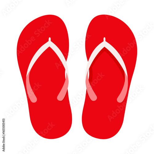 red flip flop sandals isolated