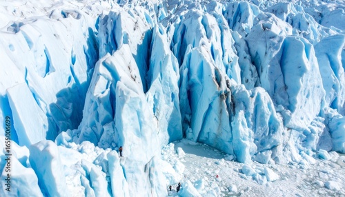 Wallpaper Mural Close-up of jagged glacier ice with cracks and crevices in varying shades of blue and white. Torontodigital.ca
