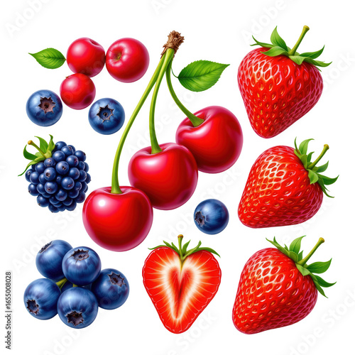Fresh and Juicy Collection of Mixed Berries and Cherries Arrangement