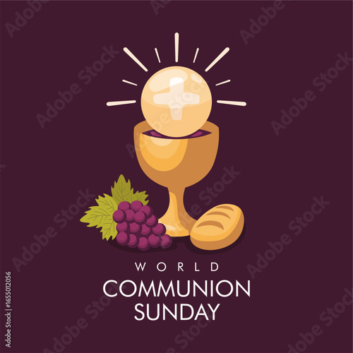 vector world communion sunday poster template