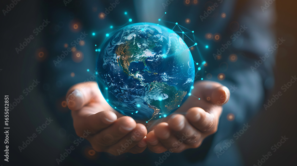 Holding Earth: A Symbol of Global Connection, Innovation, and Responsibility for a Sustainable Future. Holding Earth: A Symbol of Global Connection, Innovation, and Responsibility for a Sustainable Future.